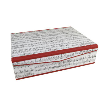 Music box with red linen edges, magnetic box, for large music books